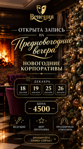 Предновогодние вечера, открыта запись